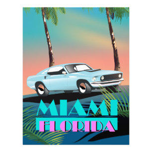 Miami Florida jaren 80 reisposter Foto Afdruk