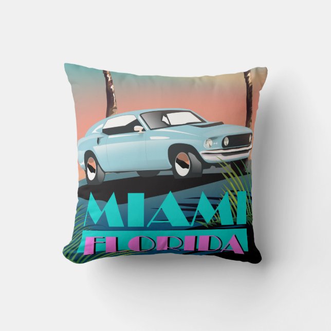 Miami Florida jaren 80 reisposter Kussen (Voorkant)