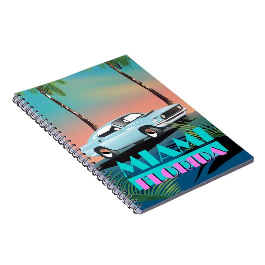 Miami Florida jaren 80 reisposter Notitieboek (Rechterzijde)