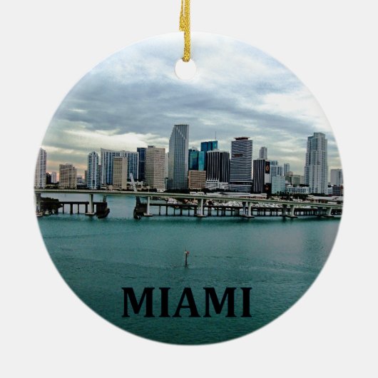 Miami Florida Kerstversiering Keramisch Ornament (Achterkant)