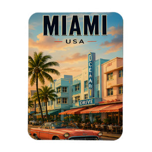 Miami Florida Kleurrijke Reis Kustontsnapping Magneet