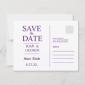 Miami Florida Kust Skyline Bruiloft Save The Date (Achterkant)