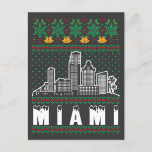 Miami Florida Lelijke Kerstmis Briefkaart