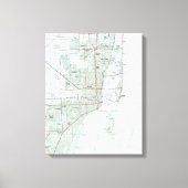 Miami Florida Map (1981) Canvas Afdruk (Voorkant)