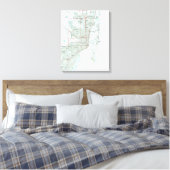 Miami Florida Map (1981) Canvas Afdruk (Insitu (Slaapkamer))