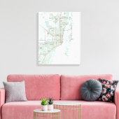 Miami Florida Map (1981) Canvas Afdruk (Insitu (Woonkamer))