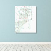 Miami Florida Map (1981) Canvas Afdruk (Insitu (Houten vloer))