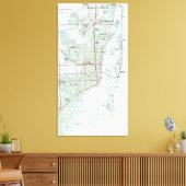 Miami Florida Map (1981) Canvas Afdruk (Insitu (Woonkamer))