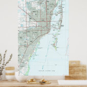 Miami Florida Map (1981) Poster (Keuken)