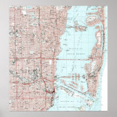 Miami Florida Map (1988) Poster (Voorkant)
