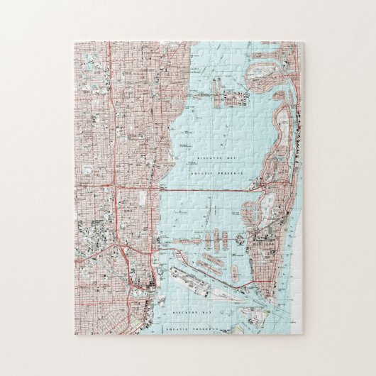 Miami Florida Map (1994) Legpuzzel (Verticaal)