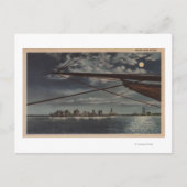 Miami, Florida - Moonlit Uitzicht over water Briefkaart (Voorkant)