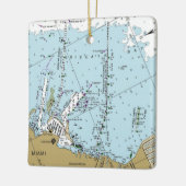 Miami Florida Nautical Chart Keramisch Ornament (Links)