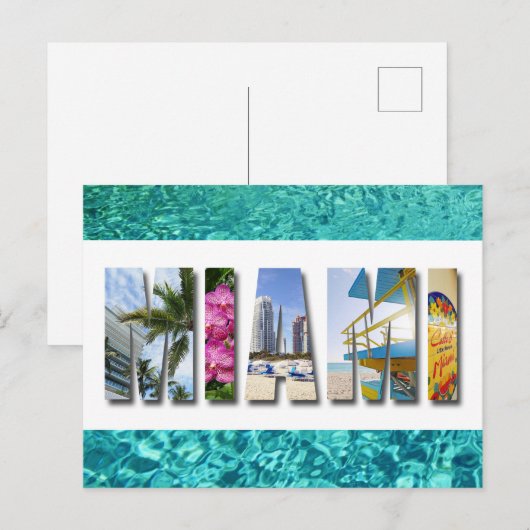 Miami Florida Ocean Beach Reisfoto Briefkaart (Voorkant / Achterkant)