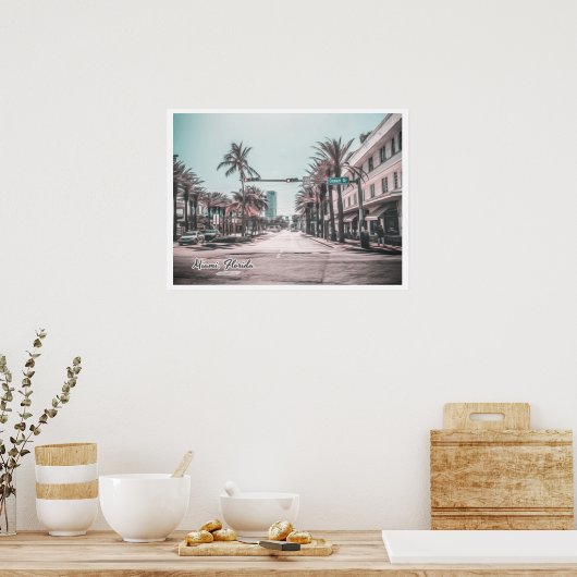 MIAMI FLORIDA OCEAN DR POSTER (Keuken)