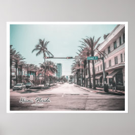 MIAMI FLORIDA OCEAN DR POSTER