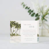 Miami Florida Palm Landscape Wedding Details Informatiekaartje (Staand voorkant)
