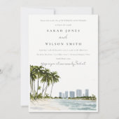 Miami Florida Palm Landscape Wedding Jubileum Kaart (Voorkant)