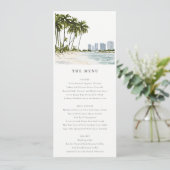 Miami Florida Palm Landscape Wedding Menu Kaart (Staand voorkant)