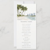 Miami Florida Palm Landscape Wedding Program Kaart (Achterkant)