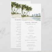Miami Florida Palm Landscape Wedding Program Kaart (Voorkant / Achterkant)
