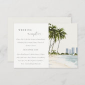 Miami Florida Palm Landscape Wedding Reception Informatiekaartje (Voorkant / Achterkant)