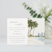 Miami Florida Palm Landscape Wedding Reception Informatiekaartje (Staand voorkant)