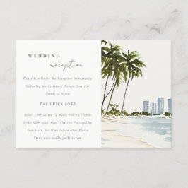 Miami Florida Palm Landscape Wedding Reception Informatiekaartje