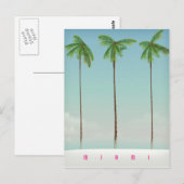 Miami, Florida palm reisposter. Briefkaart (Voorkant / Achterkant)