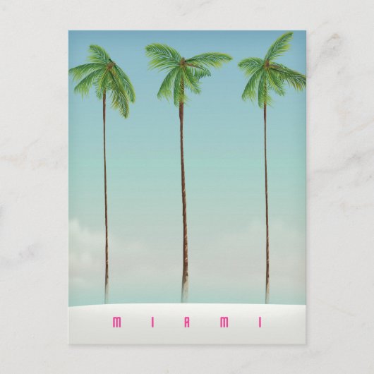 Miami, Florida palm reisposter. Briefkaart (Voorkant)