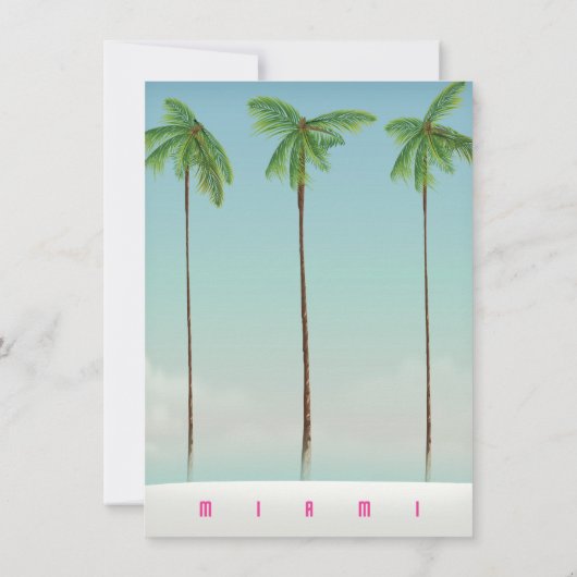 Miami, Florida palm reisposter. Kaart (Achterkant)