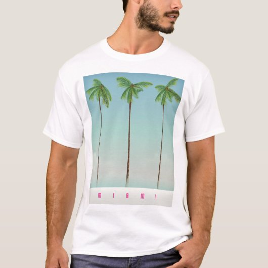 Miami, Florida palm reisposter. T-shirt (Voorkant)