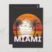 Miami Florida  Palm Trees Summer Beach Briefkaart (Voorkant / Achterkant)