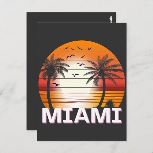 Miami Florida Palm Trees Summer Beach Briefkaart (Voorkant / Achterkant)