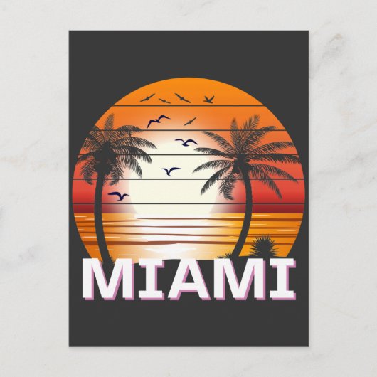 Miami Florida  Palm Trees Summer Beach Briefkaart (Voorkant)