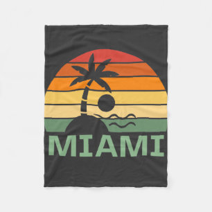 Miami Florida  Palm Trees Summer Beach Fleece Deken