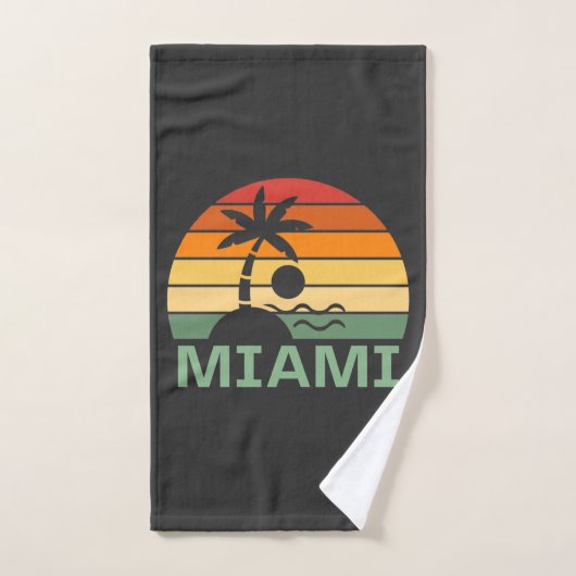Miami Florida Palm Trees Summer Beach Handdoek (Handdoek)