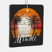 Miami Florida Palm Trees Summer Beach Keramisch Ornament (Rechts)