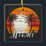 Miami Florida Palm Trees Summer Beach Keramisch Ornament<br><div class="desc">Verbazingwekkend  Miami-ontwerp voor strandliefhebbers in de zomer.</div>