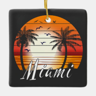  Miami Florida Palm Trees Summer Beach Keramisch Ornament