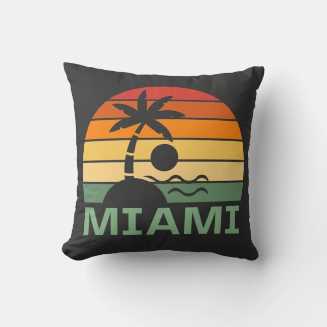 Miami Florida  Palm Trees Summer Beach Kussen (Voorkant)