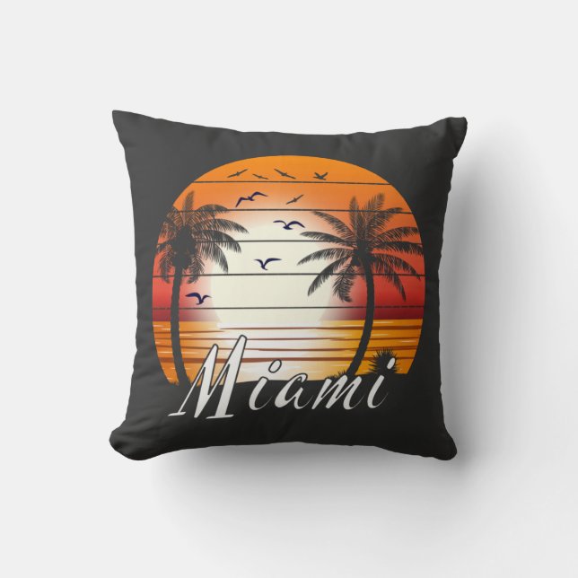  Miami Florida Palm Trees Summer Beach Kussen (Voorkant)