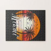 Miami Florida Palm Trees Summer Beach Legpuzzel (Horizontaal)