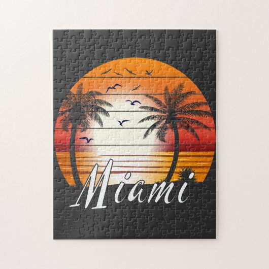 Miami Florida Palm Trees Summer Beach Legpuzzel (Verticaal)