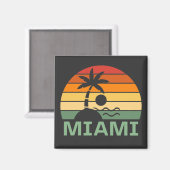 Miami Florida  Palm Trees Summer Beach Magneet (Voorkant / Achterkant)
