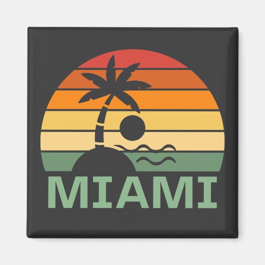 Miami Florida  Palm Trees Summer Beach Magneet (Voorkant)