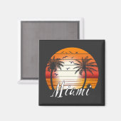  Miami Florida Palm Trees Summer Beach Magneet (Voorkant / Achterkant)