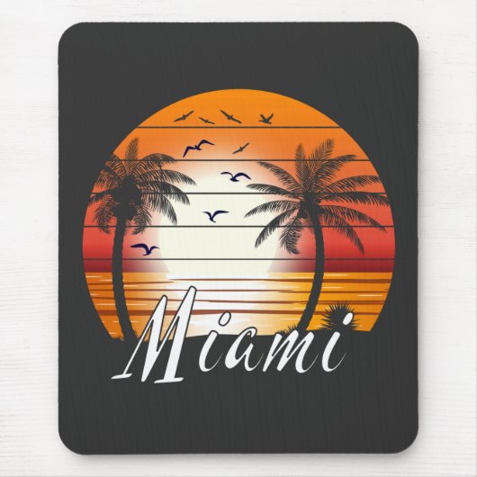  Miami Florida Palm Trees Summer Beach Muismat (Voorkant)