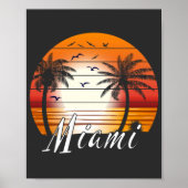 Miami Florida Palm Trees Summer Beach Poster (Voorkant)