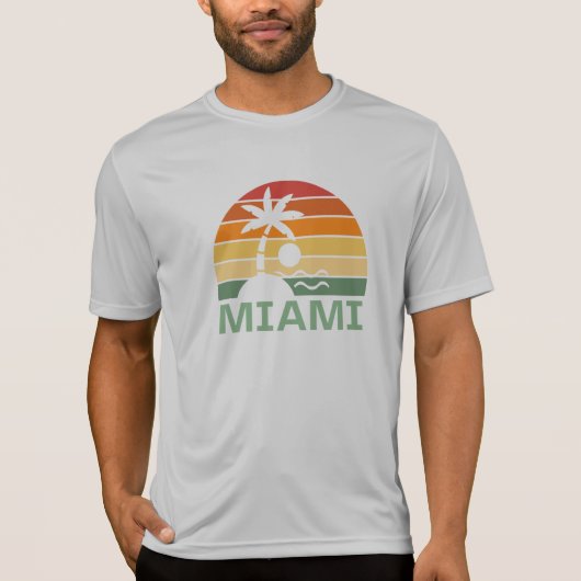 Miami Florida  Palm Trees Summer Beach T-shirt (Voorkant)